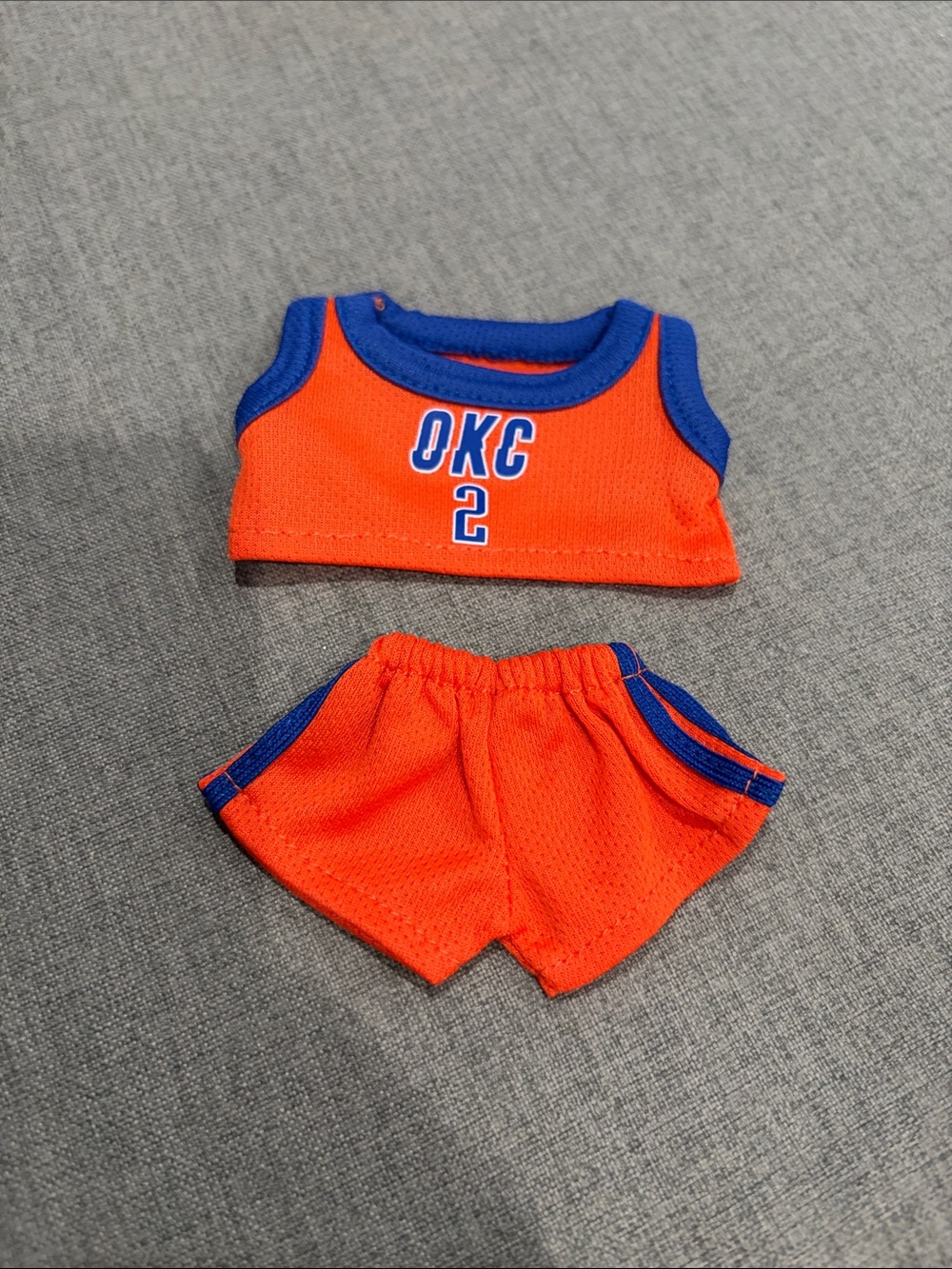 Labubu or Small Doll OKC Orange & Blue #2 Jersey Set